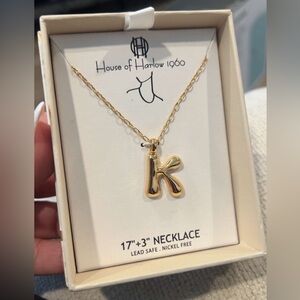 House of Harlow 1960 Gold Initial “K” Necklace